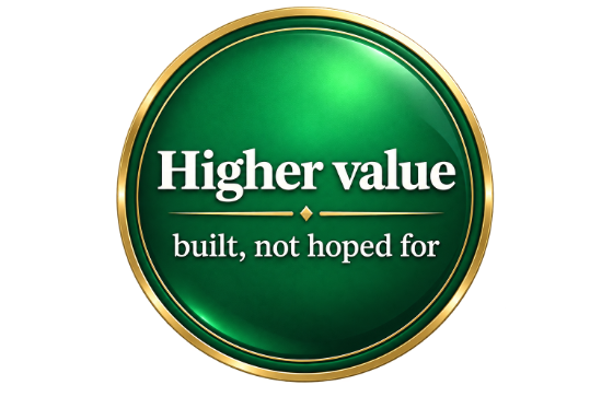 Higher value: built, not hoped for