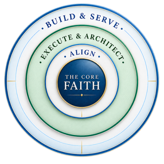 The REbuild system: faith at the core, then align, execute and architect, build and serve